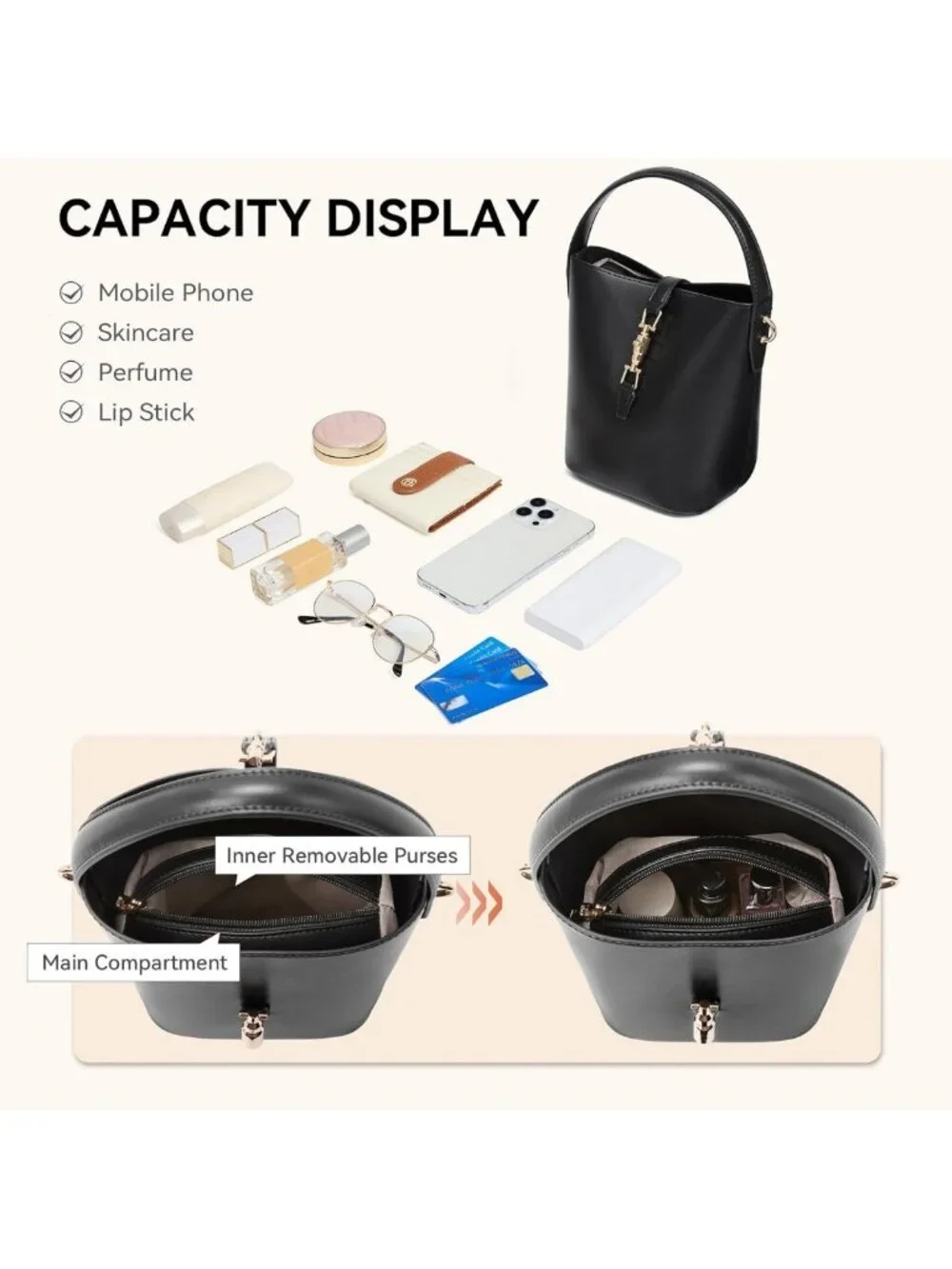 Trendy Small Vegan Leather Bucket Bag for Women | Stylish Crossbody Shoulder